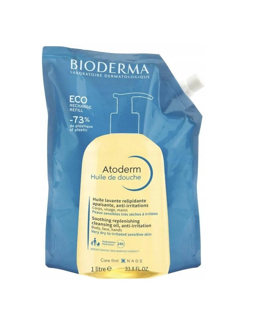 Bioderma Atoderm olje za prhanje, polnilo 1 l