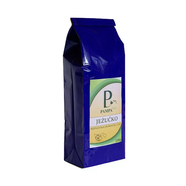 Čaj Ježučko mješavina domaćeg čaja Pampa Tea 100g in a colorful package.