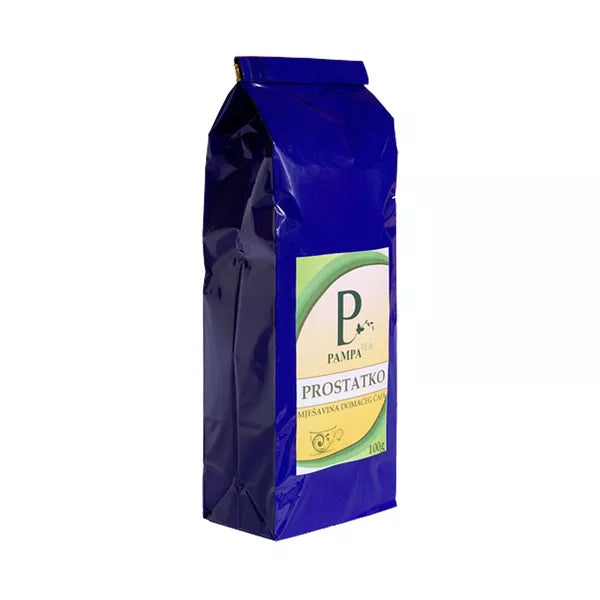 Čaj Prostatko mješavina domaćeg čaja Pampa Tea 100g in a blue packaging for men's health.