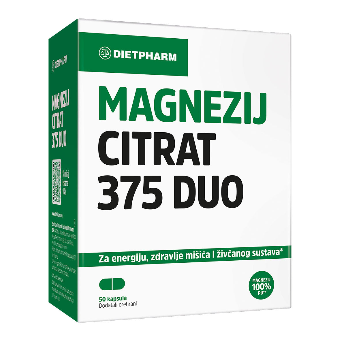 Dietpharm Magnezij Citrat 375 DUO (50 kapsula)
