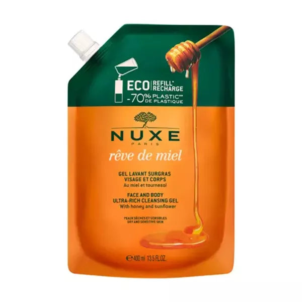 Nuxe Reve de Miel 400ml gel za tuširanje s medom i suncokretom, ekološki refill za njegu kože.