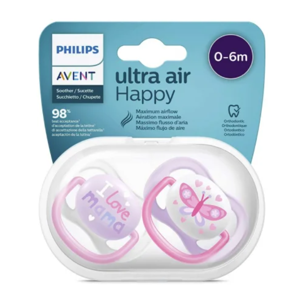 Philips Avent Pacifier Ultra Air Happy 0-6 months 2pcs.