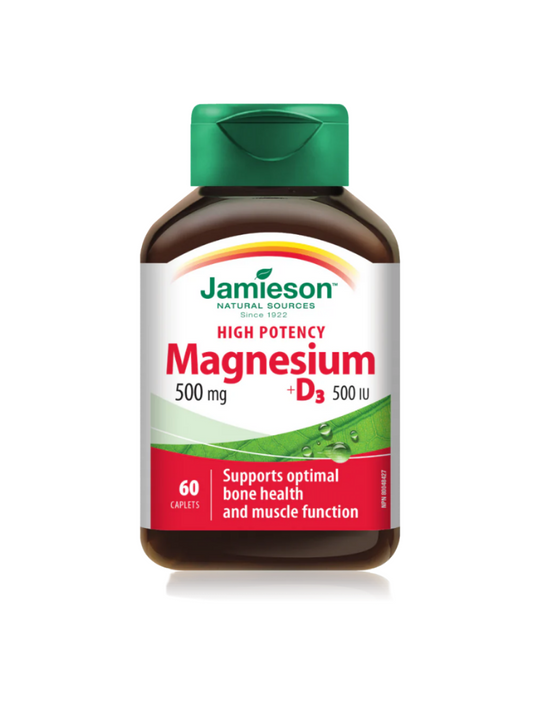 Jamieson Magnesium 500 mg + Vitamin D3 60 tablets