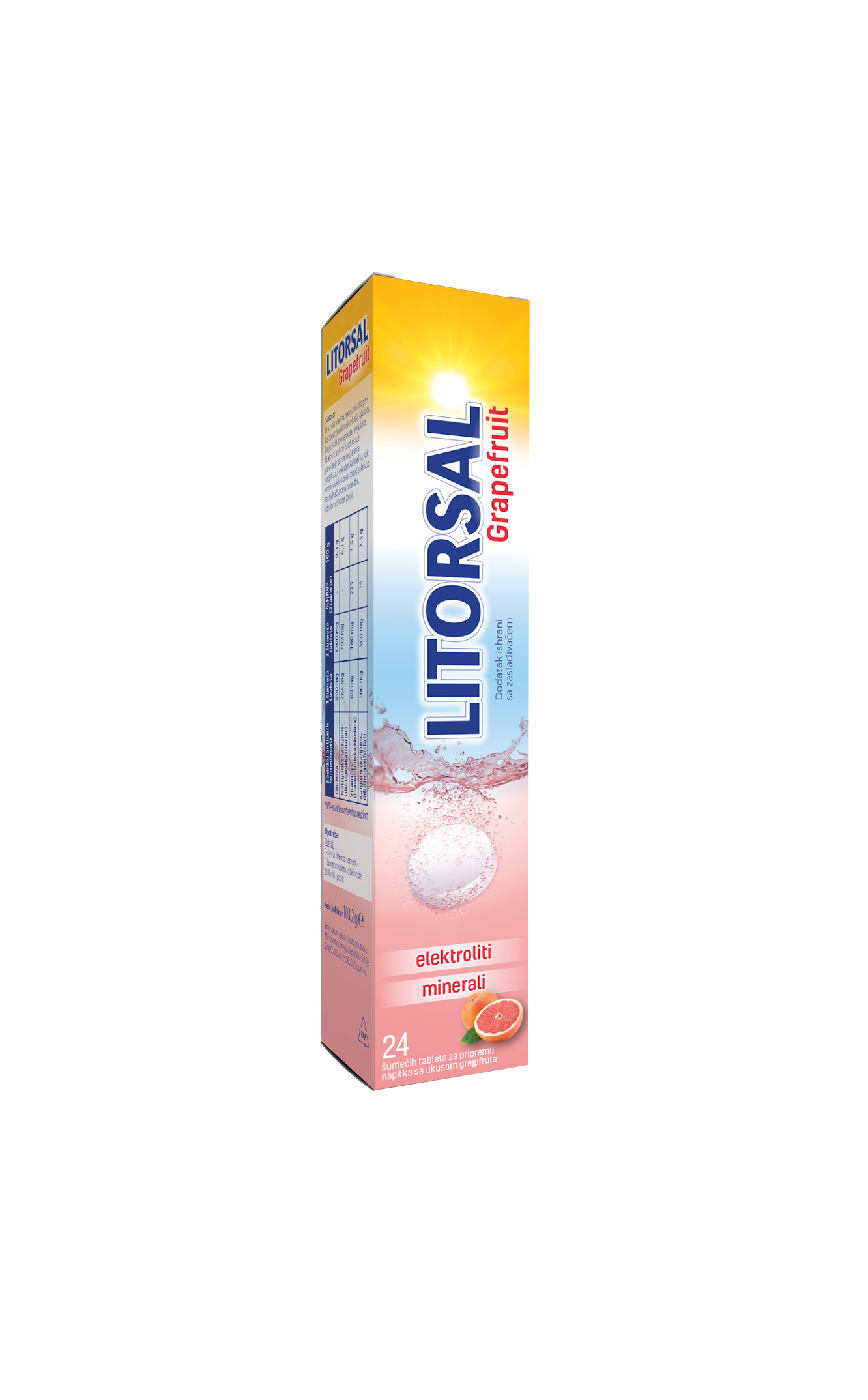 Litorsal šumeće tablete – grejp, 24 tablete