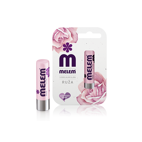 Melem Lip balm with rose essential oil (4.5 g)