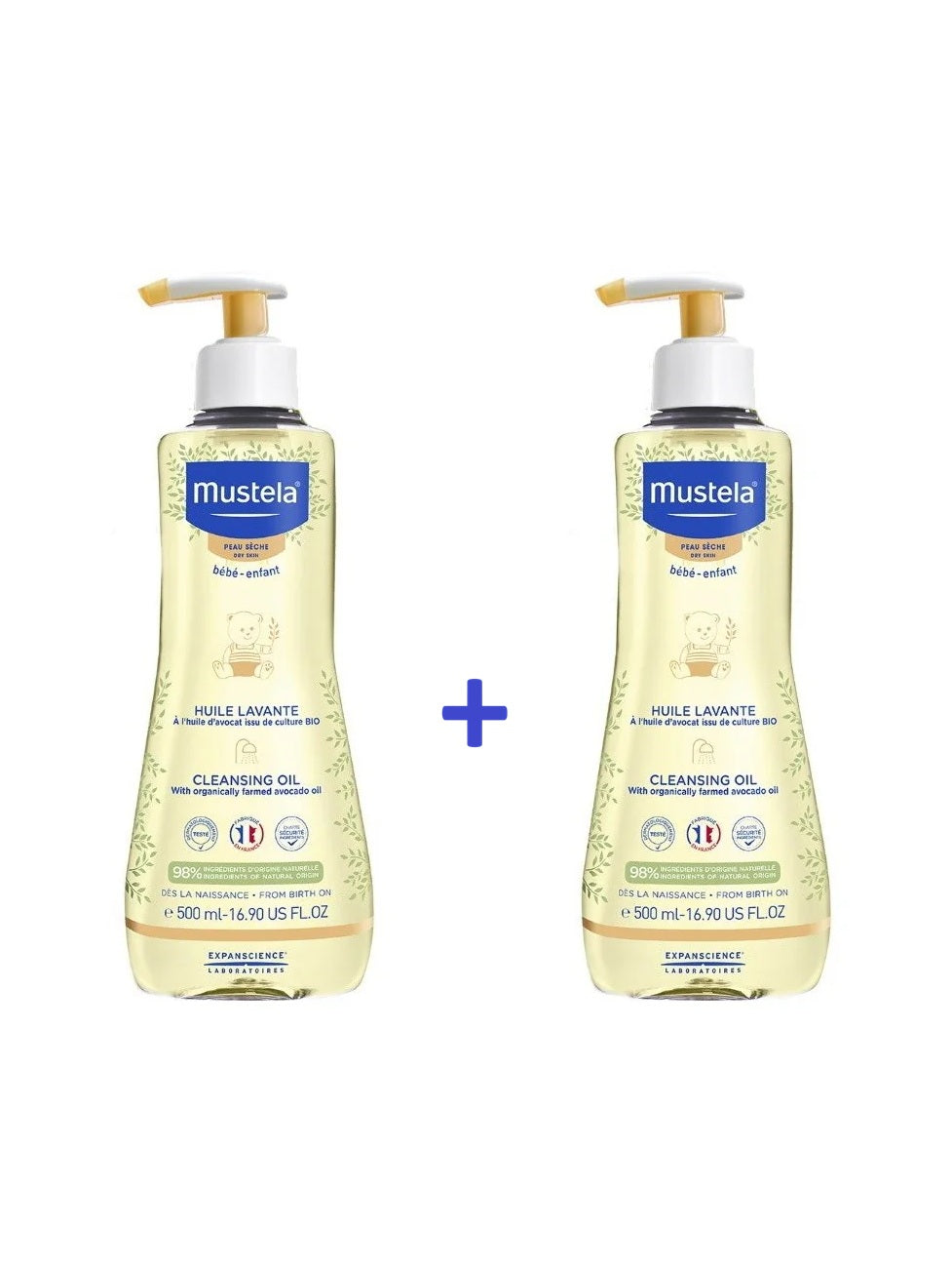 Mustela Stelatopia bath oil 500 ml 1+1 FREE – for eczema-prone skin