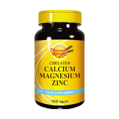 Natural Wealth Helirani Kalcij, Magnezij i Cink – 100 tableta