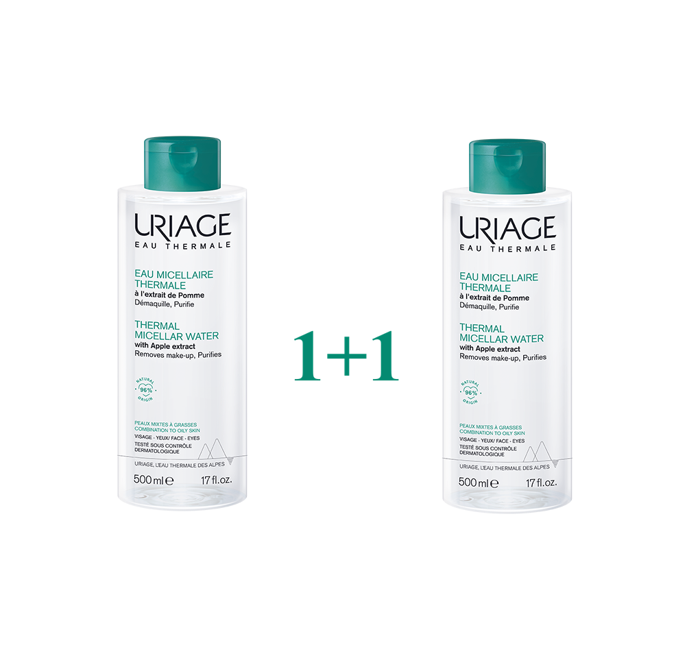 Uriage Termalna micelarna voda s ekstraktom jabuke 500 ml 1+1 gratis