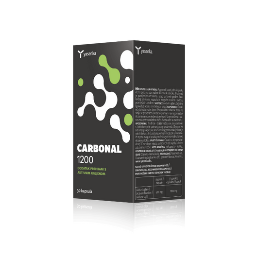 Yasenka Carbonal 1200 – Activated Coconut Shell Charcoal for Digestive Problems 30 capsules