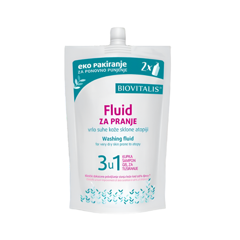 BioVitalis Fluid Za Pranje - Za Vrlo Suhu Kožu Sklonu Atopiji 500ml (Refill)