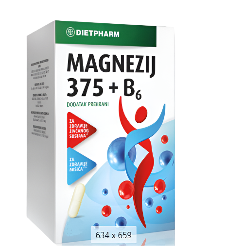 Dietpharm Magnezij 375 + B6 kapsule (50)