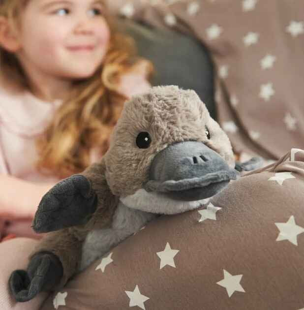 Warmies Plush toy for soothing warmth or refreshing cooling - Amazing platypus