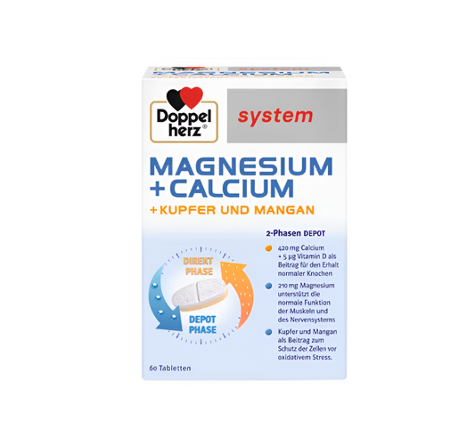 Doppelherz system MAGNEZIJ + KALCIJ, BAKAR I MANGAN DEPO