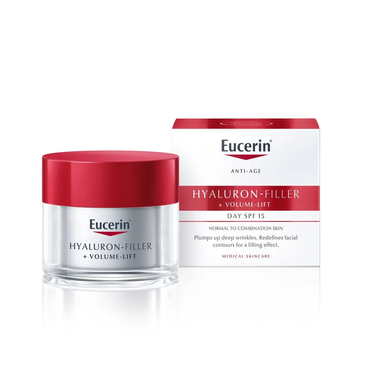 Eucerin Hyaluron-Filler + Volume-Lift dnevna krema za normalnu i mješovitu kožu SPF15, 50ml