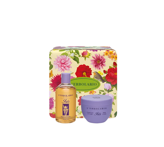 L'Erbolario Promo package in an elegant Iris metal box