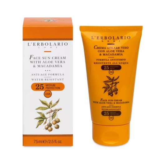 L'Erbolario Sun krema za zaštitu kože lica Aloa SPF 25, 75ml