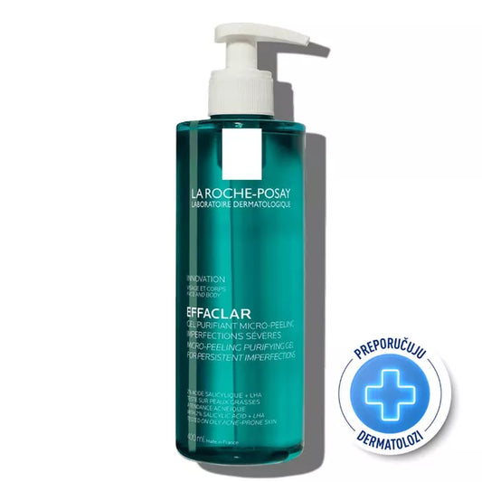 La Roche-Posay Effaclar mikro-piling gel za čišćenje lica i tijela, 400 ml