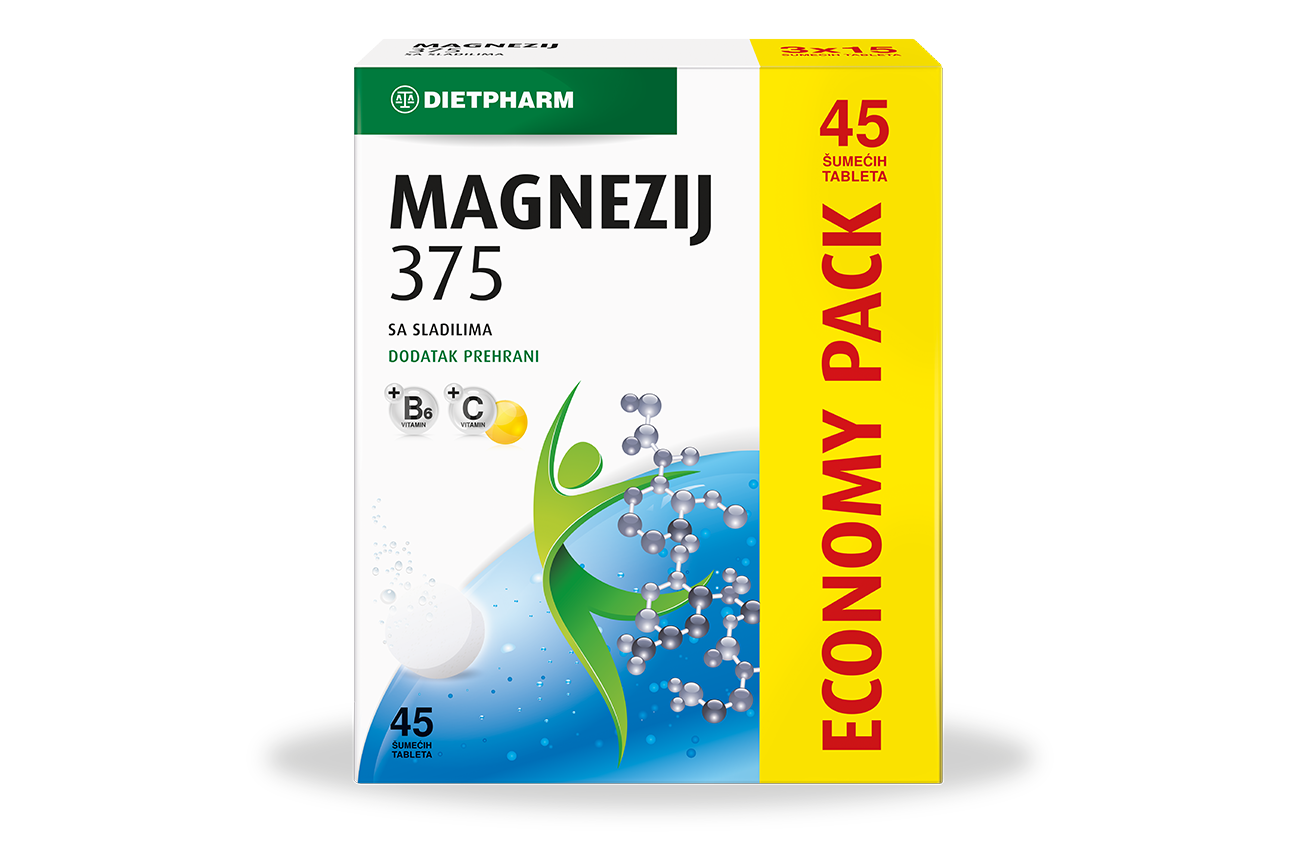 Dietpharm Magnezij 375 (45 šumečih tablet)