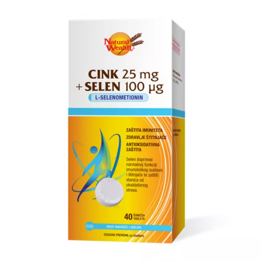 Natural Wealth® Cink 25 mg + Selen 100 µg