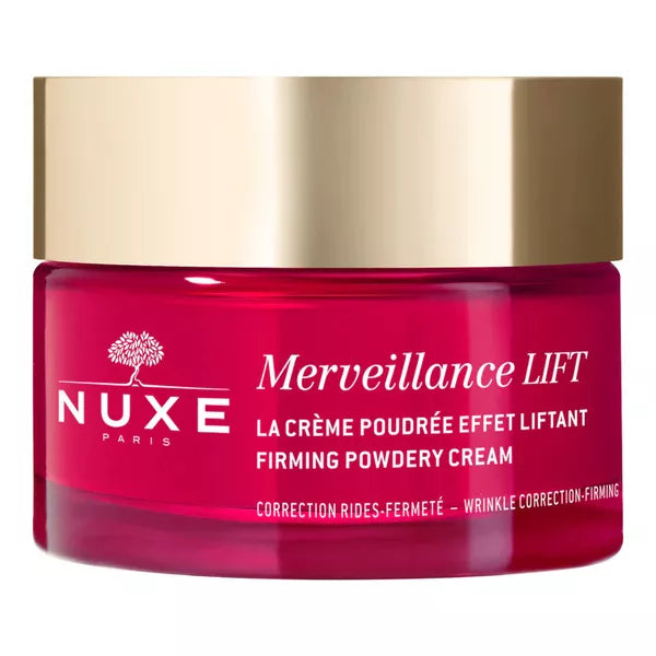 Nuxe Merveillance Lift firming powder cream for normal to oily skin, 50ml jar with gold lid.