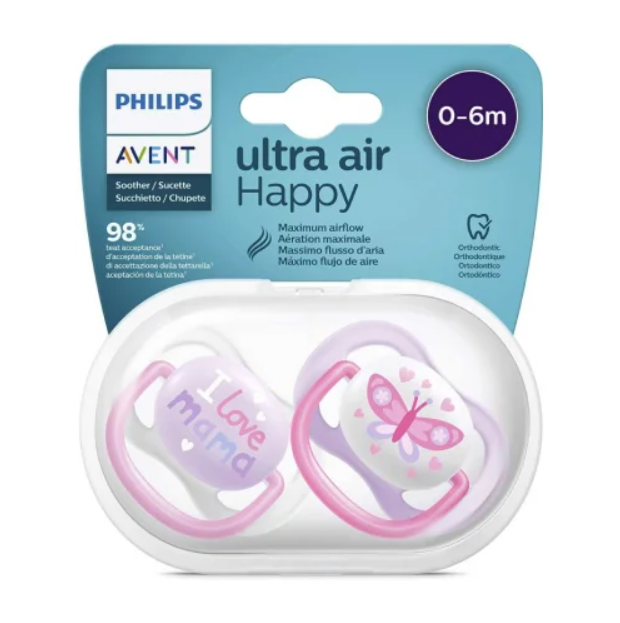 Philips Avent Duda Varalica Ultra Air Happy 0-6 mesecev 2 kos.