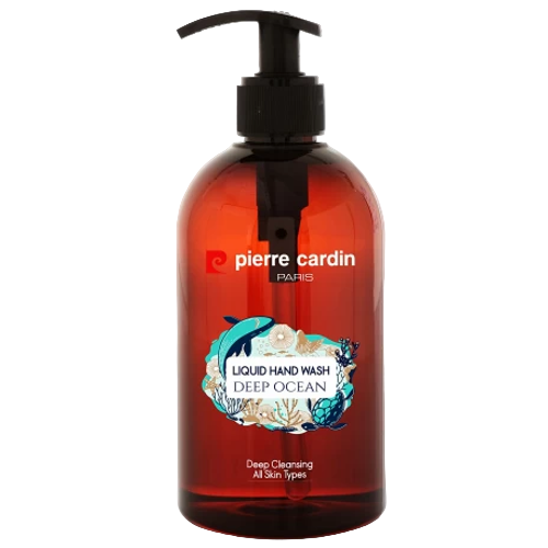 Pierre Cardin Deep Ocean liquid hand wash in a pump bottle, designed for deep cleansing with a refreshing marine scent.