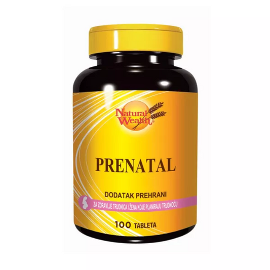 Natural Wealth Prenatal multivitamins bottle for pregnant women, 100 tablets, designed for maternity nutrition.