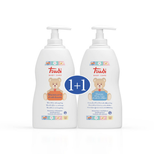 Trudi mliječna kupka, 500 ml + Trudi kremasti gel za ruke i lice s cvjetnim medom, 500 ml 1+1 paket