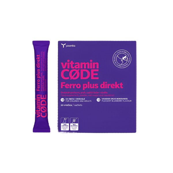 Yasenka Vitamin CODE Ferro Plus Direct 20 vrečk