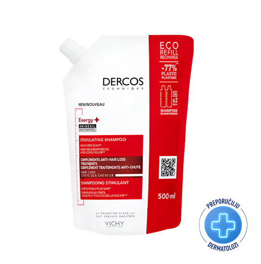 Vichy Dercos energy+ stimulirajući šampon protiv ispadanja kose pakiranje za ponovno punjenje, 500 ml