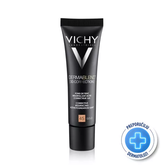 VICHY DERMABLEND 3D Korektivni puder s visokim stupnjem prekrivanja, 30 ml, 45 Gold
