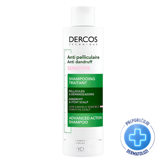 Vichy Dercos šampon protiv prhuti za osjetljivo vlasište bez sulfata 200ml