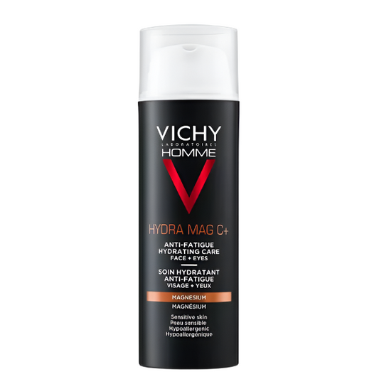 Vichy Homme Mag C+ hidratantna njega protiv znakova umora za lice i područje oko očiju, 50ml