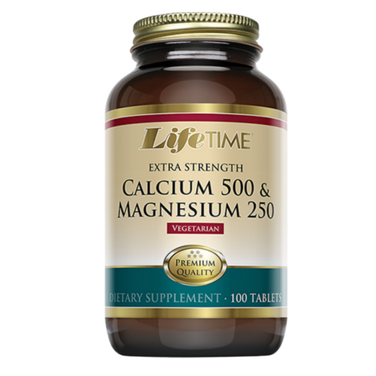 LifeTime Calcium 500 &amp; Magnesium 250 - Podpora za kosti in mišice 100 tablet