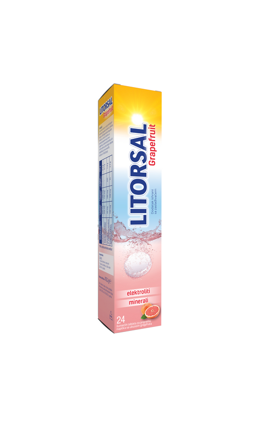 Litorsal šumeće tablete – grejp, 24 tablete