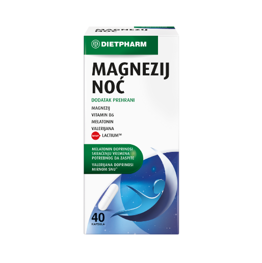 Dietpharm Magnezij Noć 40 kapsula – Za Opuštanje i Kvalitetan San