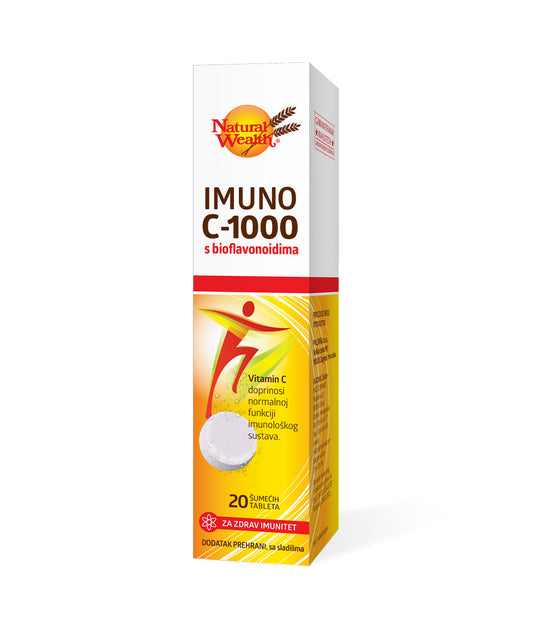 Natural Wealth Imuno-C 1000 mg z bioflavonoidi - 20 šumečih tablet