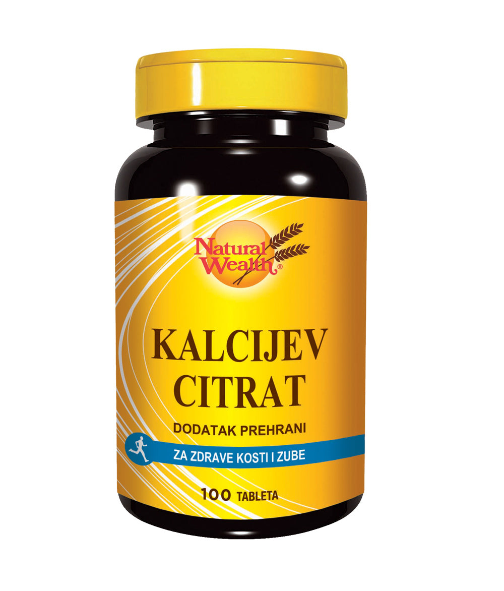 Natural Wealth kalcijev citrat – za zdrave kosti in zobe 100 tablet