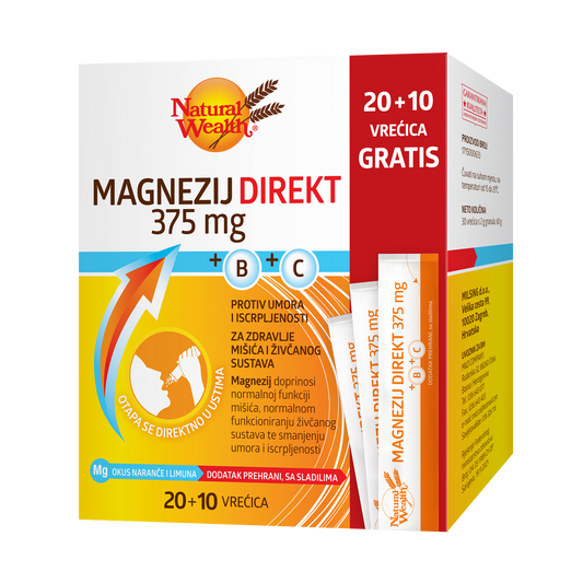 Natural Wealth® Magnezij Direkt + Vitamini B i C - 30 vrećica