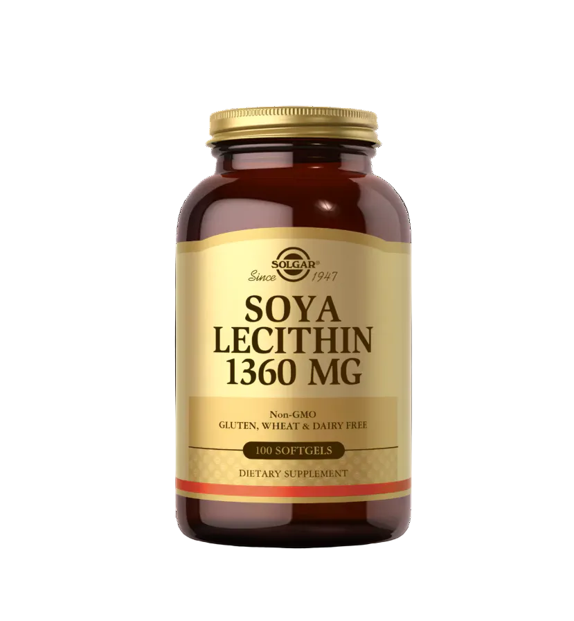 Solgar Lecithin 1360 mg, 100 capsules – support for healthy cell membranes and the brain