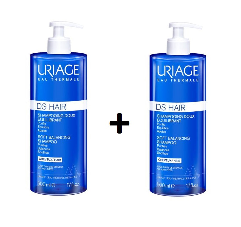 Uriage DS HAIR Šampon 500 ml (1+1 gratis)